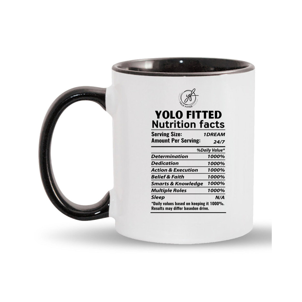 YOLO FITTED'S NUTRITION FACTS MUG - Yolofitted