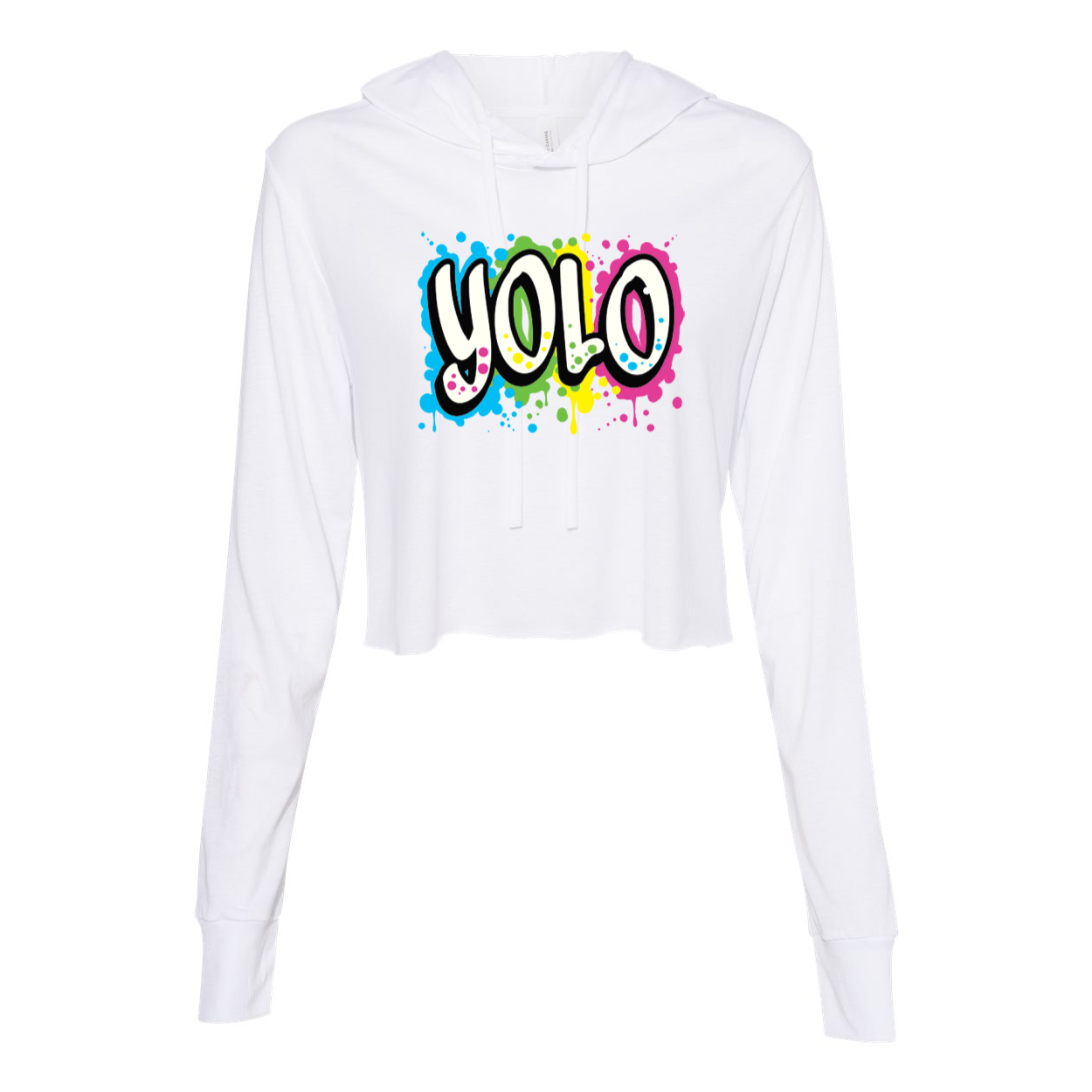 YOLO FITTED GRAFFITI CROPPED HOODIE - Yolofitted