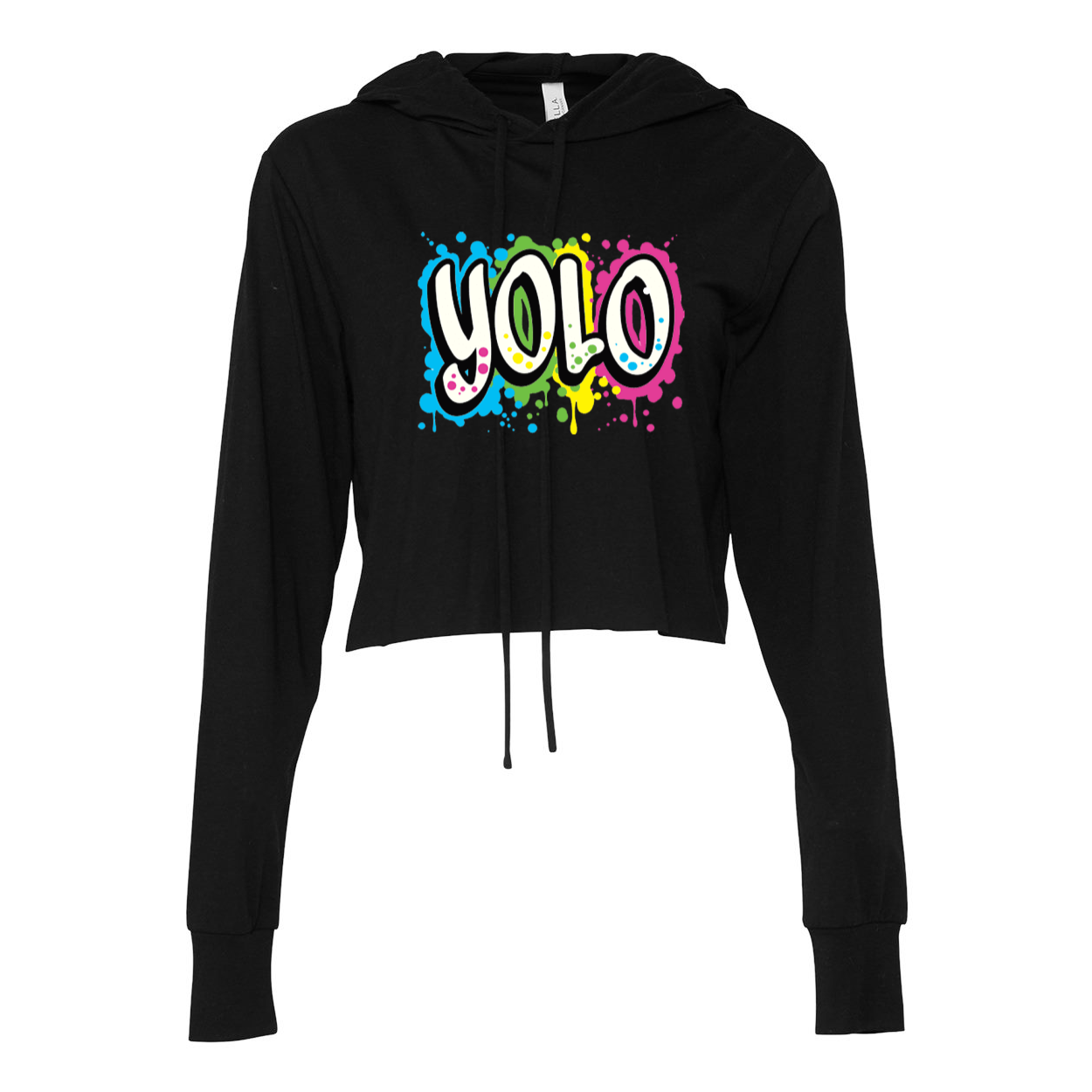 YOLO FITTED GRAFFITI CROPPED HOODIE - Yolofitted
