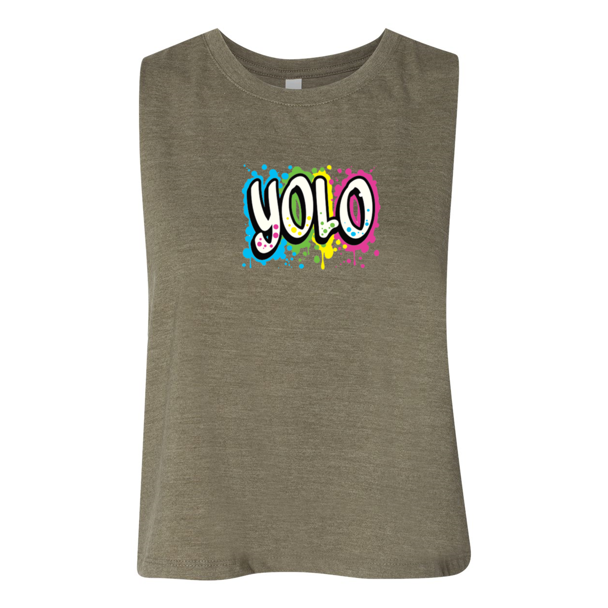 YOLO FITTED WOMEN'S GRAFFITI RACERBACK CROPPED TANK - Yolofitted
