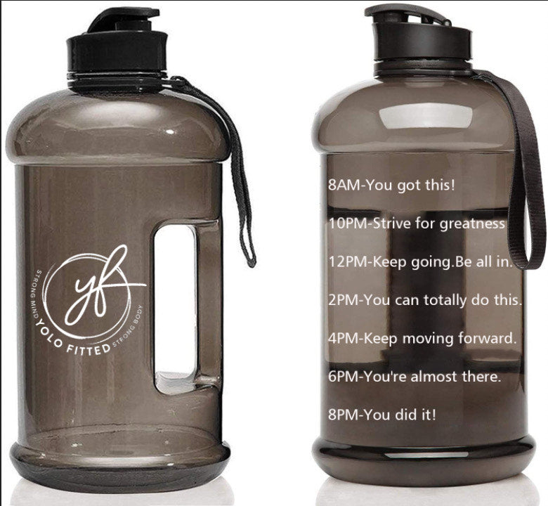 YOLO FITTED HALF GALLON WATER BOTTLE WITH INSULATION SLEEVE – BPA FREE LARGE WATER BOTTLE/2.2 LITER (74 OUNCE) - Yolofitted