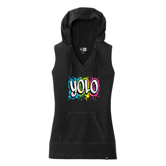 YOLO FITTED GRAFFITI LADIES HOODIE TANK - Yolofitted