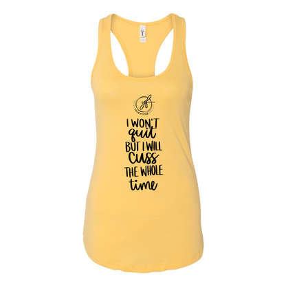YOLO FITTED'S "I WON'T QUIT..." WOMEN'S RACER BACK TANK - Yolofitted
