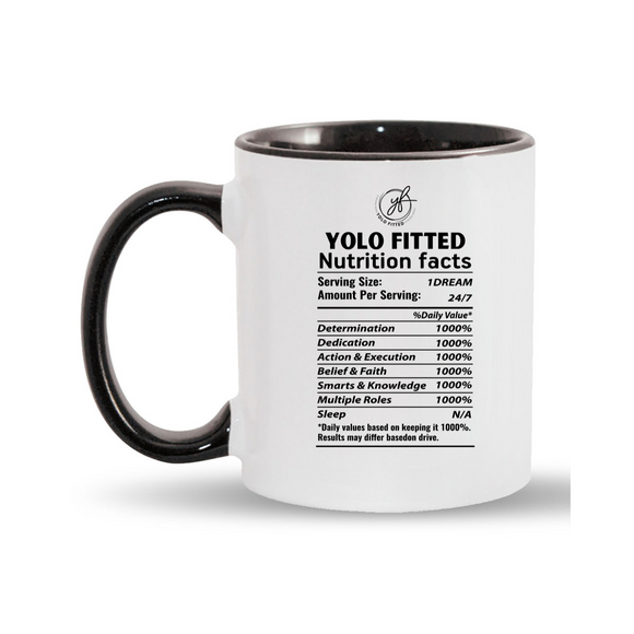YOLO FITTED'S  NUTRITION FACTS MUG - Yolofitted