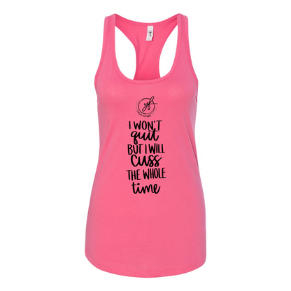 YOLO FITTED'S "I WON'T QUIT..." WOMEN'S RACER BACK TANK - Yolofitted