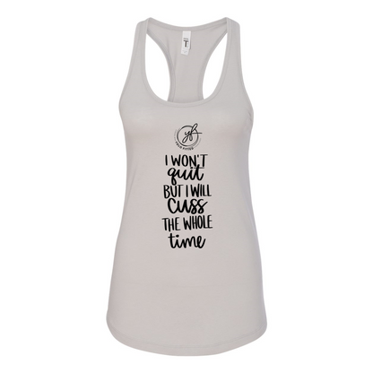 YOLO FITTED'S "I WON'T QUIT..." WOMEN'S RACER BACK TANK - Yolofitted