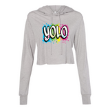 YOLO FITTED GRAFFITI CROPPED HOODIE - Yolofitted