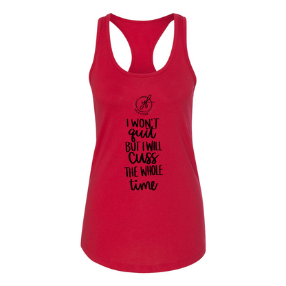 YOLO FITTED'S "I WON'T QUIT..." WOMEN'S RACER BACK TANK - Yolofitted
