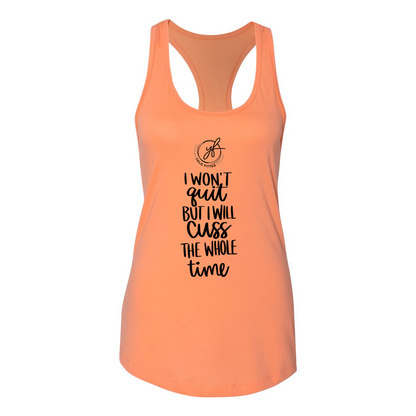 YOLO FITTED'S "I WON'T QUIT..." WOMEN'S RACER BACK TANK - Yolofitted