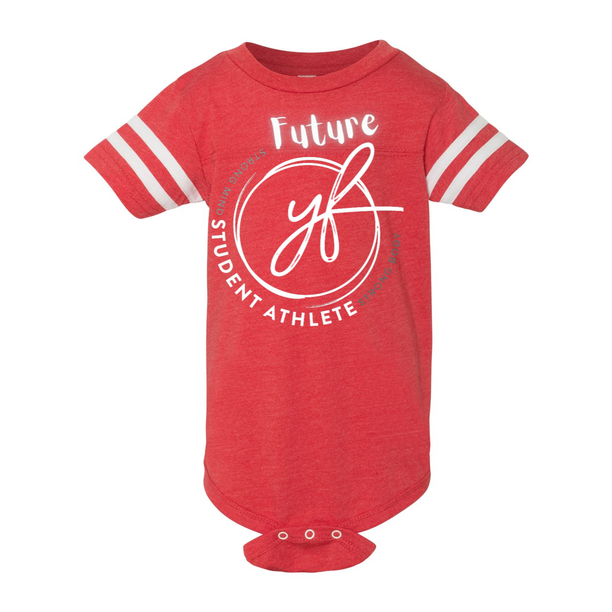 YOLO FITTED FUTURE STUDENT ATHLETE Infant Football Fine Jersey Bodysuit - Yolofitted