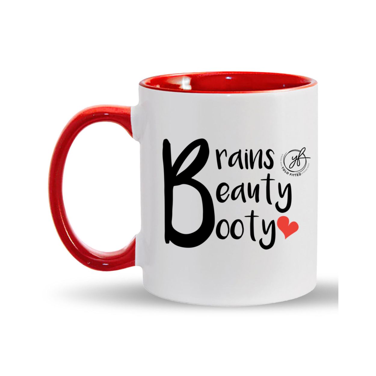 YOLO FITTED BRAINS BEAUTY & BOOTY MUG - Yolofitted