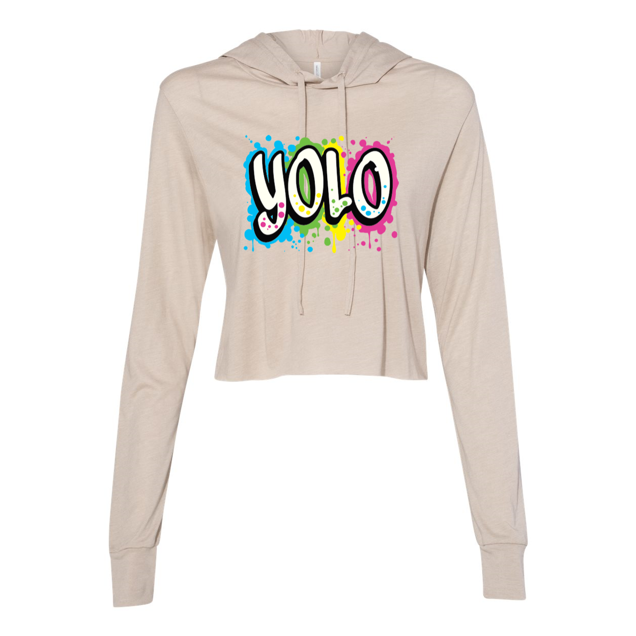 YOLO FITTED GRAFFITI CROPPED HOODIE - Yolofitted