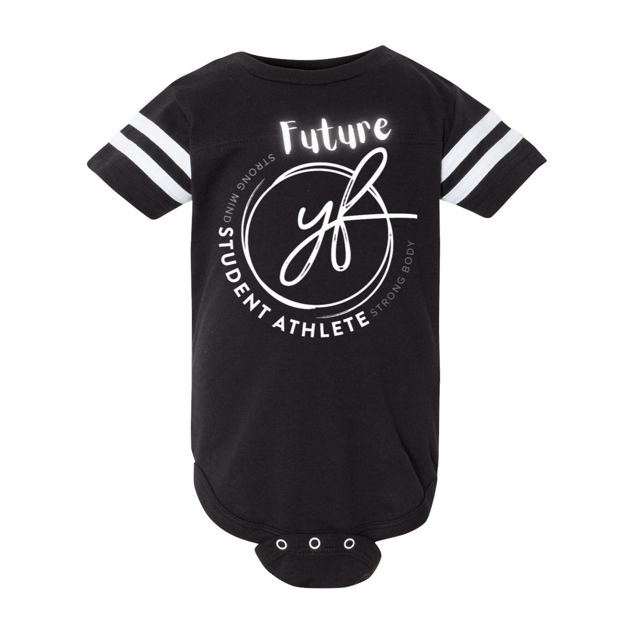 YOLO FITTED FUTURE STUDENT ATHLETE Infant Football Fine Jersey Bodysuit - Yolofitted