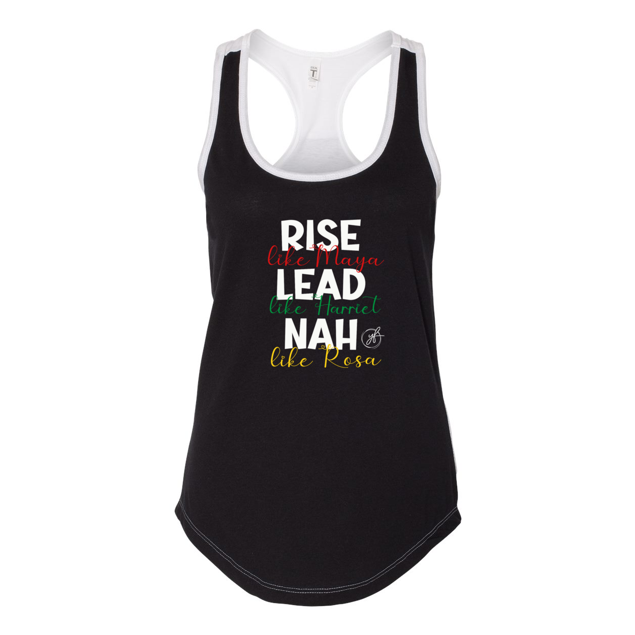 YOLO FITTED'S WOMEN LEADER HOMAGE COLOR BLOCK RACER BACK TANK