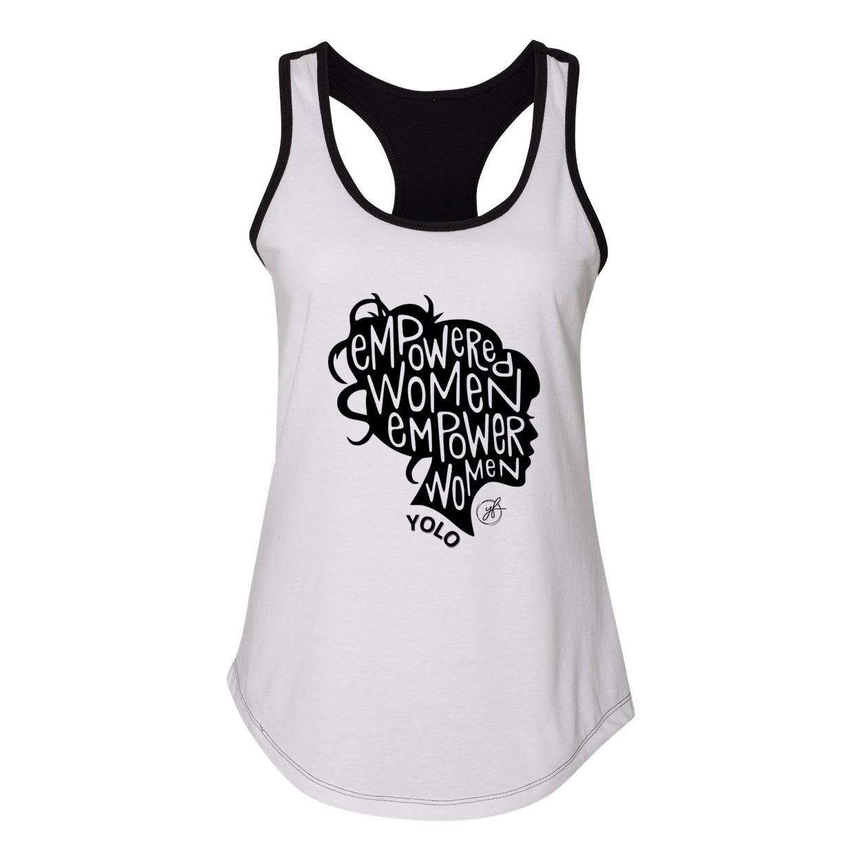 YOLO FITTED'S "EMPOWERED WOMEN" RACER BACK TANK