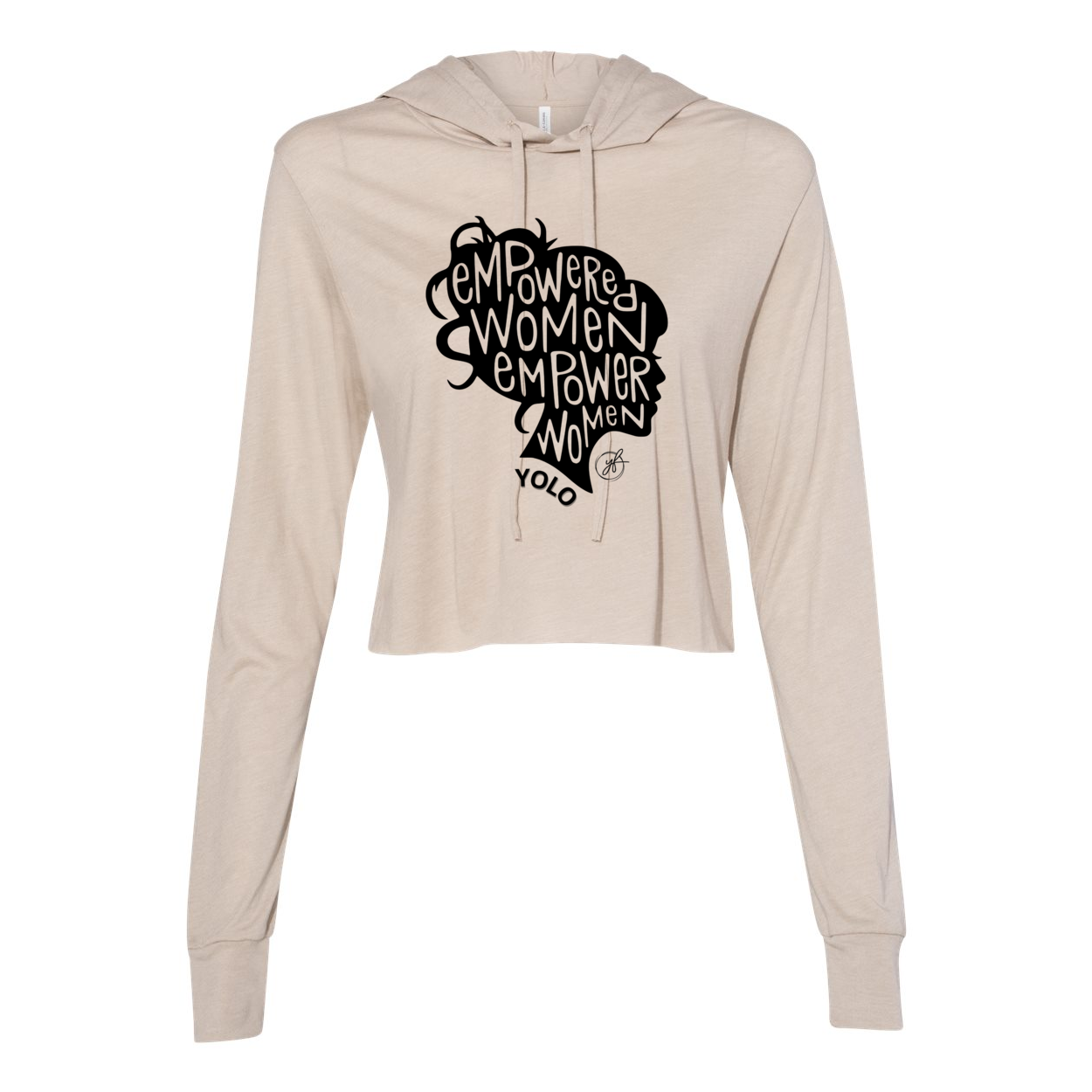 YOLO FITTED'S LS "EMPOWERED WOMEN" CROPPED HOODIE