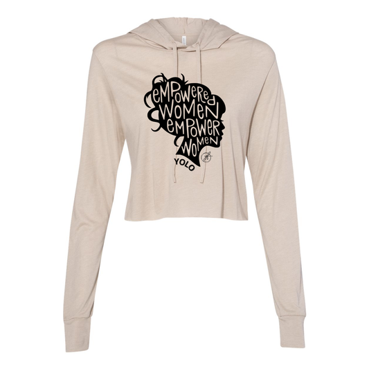 YOLO FITTED'S LS "EMPOWERED WOMEN" CROPPED HOODIE