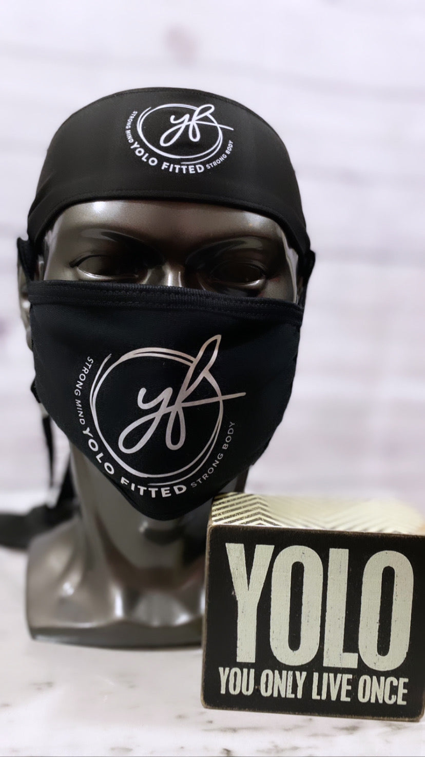YOLO FITTED MASK/LANYARD & DRI-FIT HEAD TIE COMBO - Yolofitted