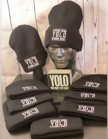 YOLO FITTED BRANDED SKULLCAP BEANIE