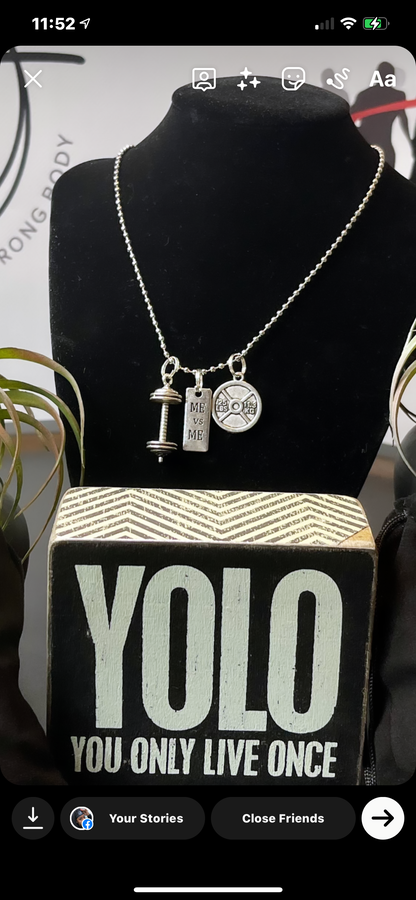 YOLO FITTED UNISEX “Me vs Me” MOTIVATIONAL NECKLACE - Yolofitted