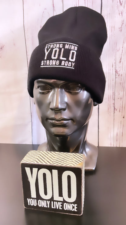 YOLO FITTED BRANDED SKULLCAP BEANIE