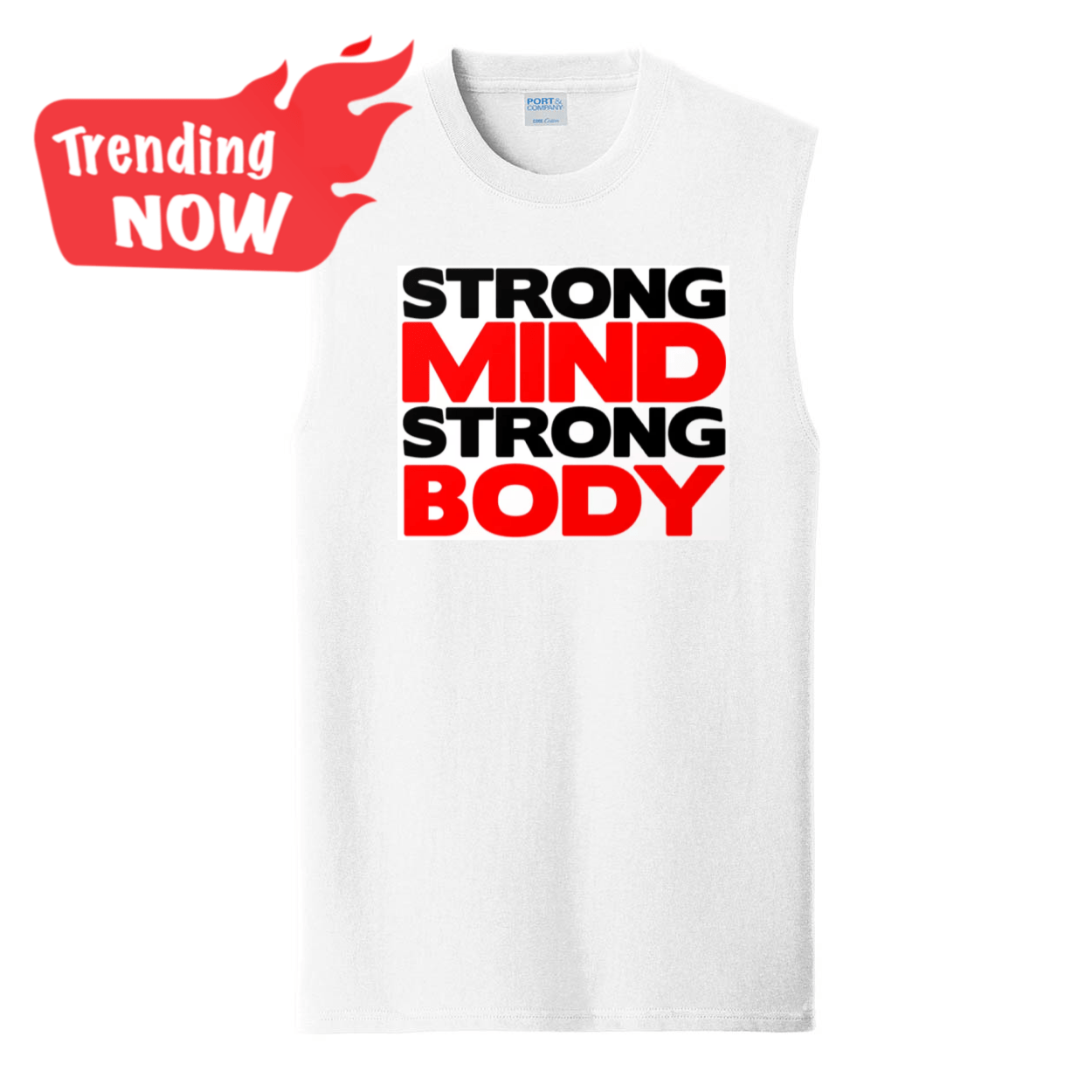 YOLO FITTED STRONG MIND, STRONG BODY MEN'S SLEEVELESS MUSCLE TANK - Yolofitted