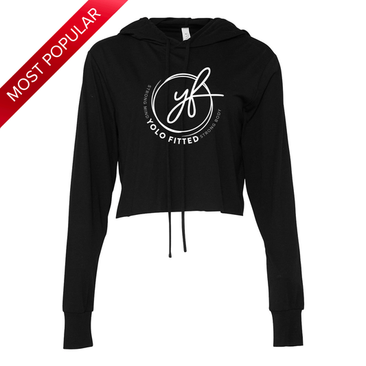 YOLO FITTED SIGNATURE CROPPED HOODIE BLACK - Yolofitted